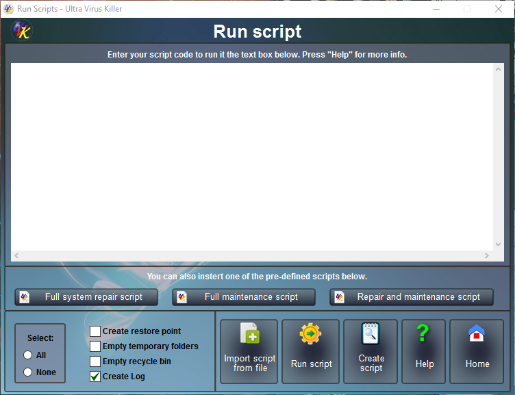 Run script