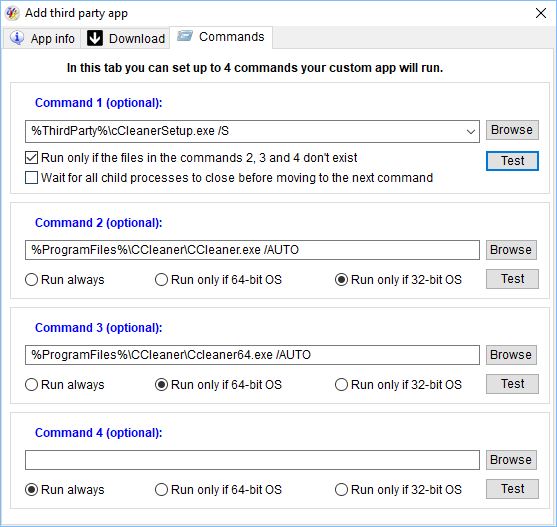 Add third party app - Commands