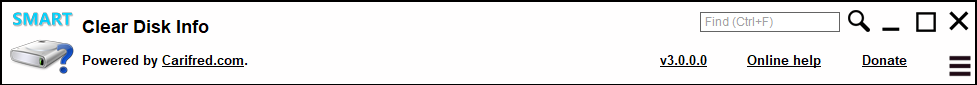 Clear Disk Info - Title bar