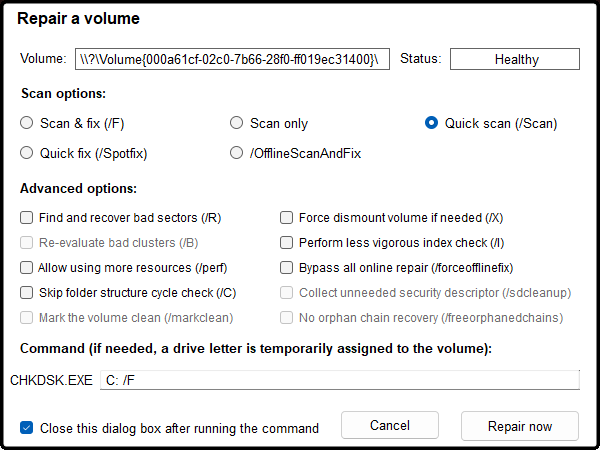 Repair a volume with DiskCopy