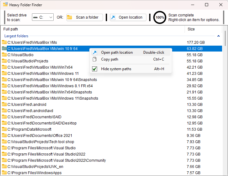 Heavy Folder Findep interface
