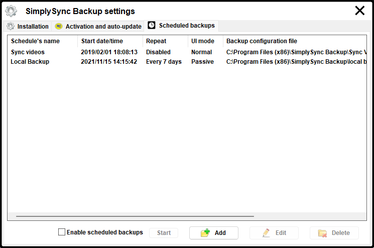 Scheduled Backups