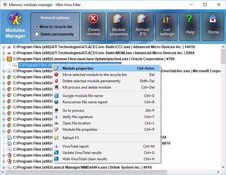 UVK - Ultra Virus Killer Modules manager