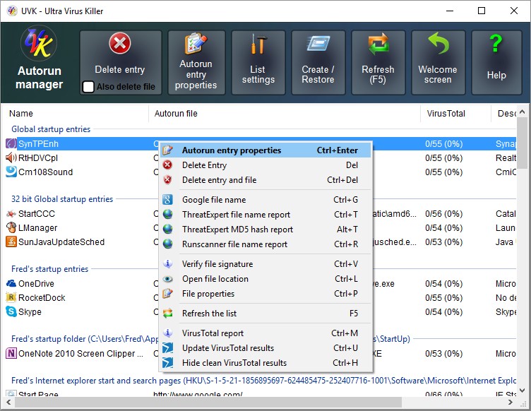 UVK - Ultra Virus Killer Autorun manager